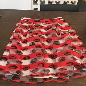 Pink Tartan Iconic lips skirt.